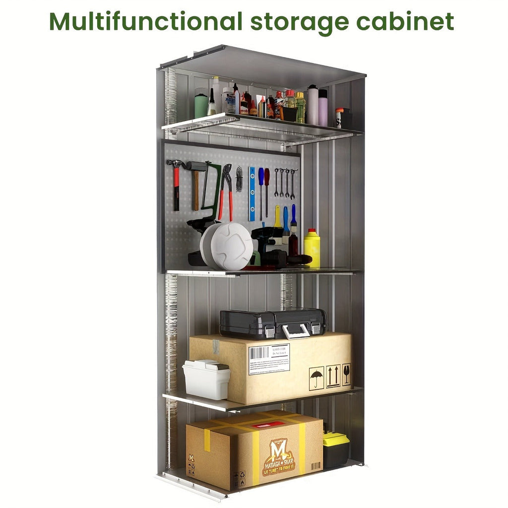 Tall Metal-Look Outdoor Storage Cabinet with Double Doors, 22 or 28 Cu Ft Checkout Capacity Options — image 5