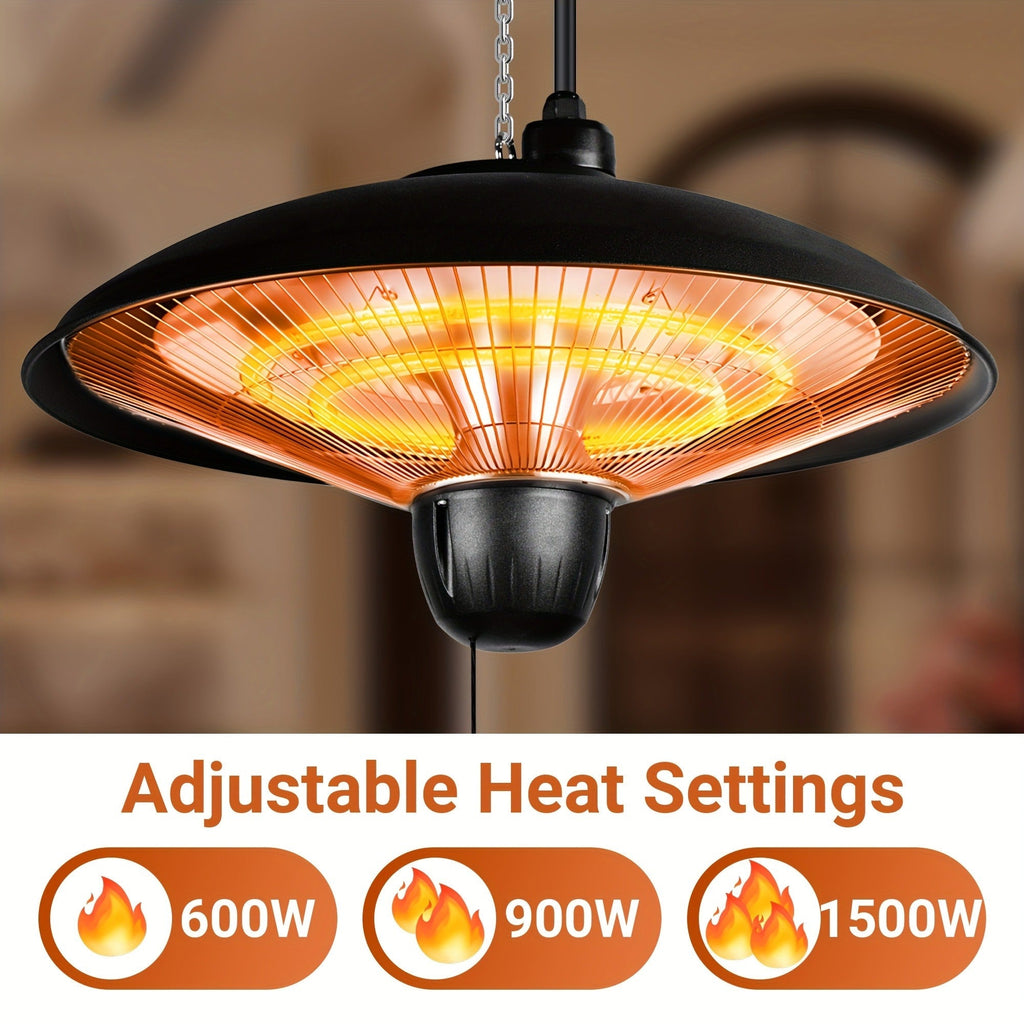 Infrared Patio Heater 1500W Ceiling Mount Electric Outdoor Heater with 3 Heat Settings 600W/900W/1500W — image 5