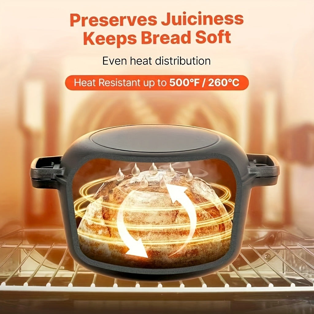 Pre-Seasoned-Labeled Cast Iron Dutch Oven with Reversible Skillet Lid, Trivet, Handle Covers and Scraper — image 5