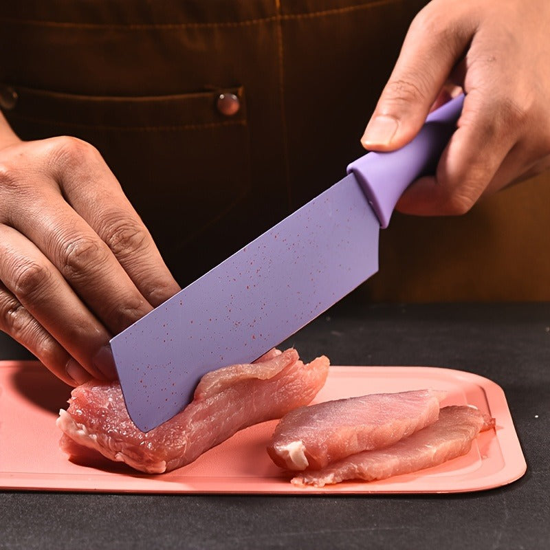 Seven-Piece Kitchen Knife Set with Four Pastel Knives, Kitchen Scissors, Peeler and Cutting Board — image 5