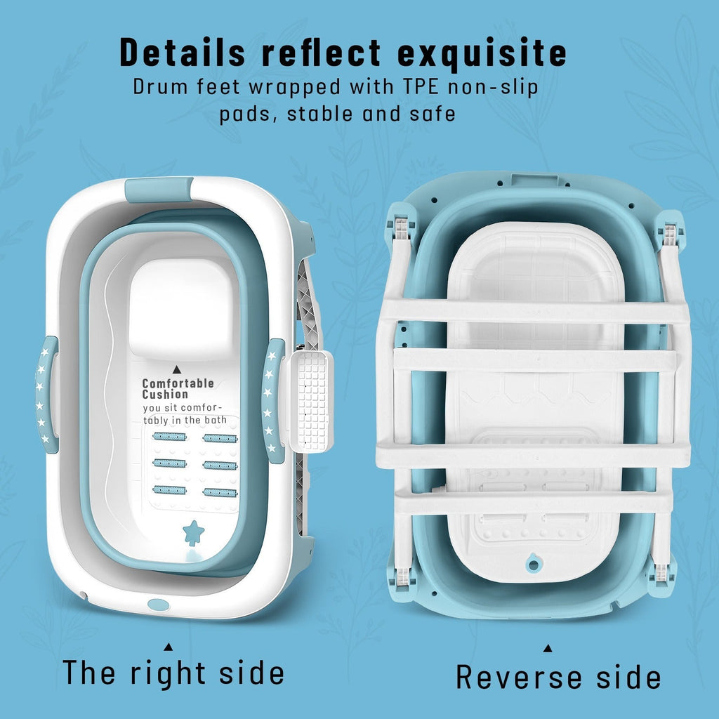 Portable Bathtub for Adults with Insulation Cover & Drainage Pipe, Foldable Hot Tub for Indoor Outdoor Sauna — image 6
