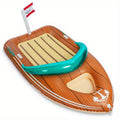 Pool Float Boat-Shaped Two-Person Raft, Over Eight Feet with Built-In Cooler, Two Handles and Tow Point — image 1