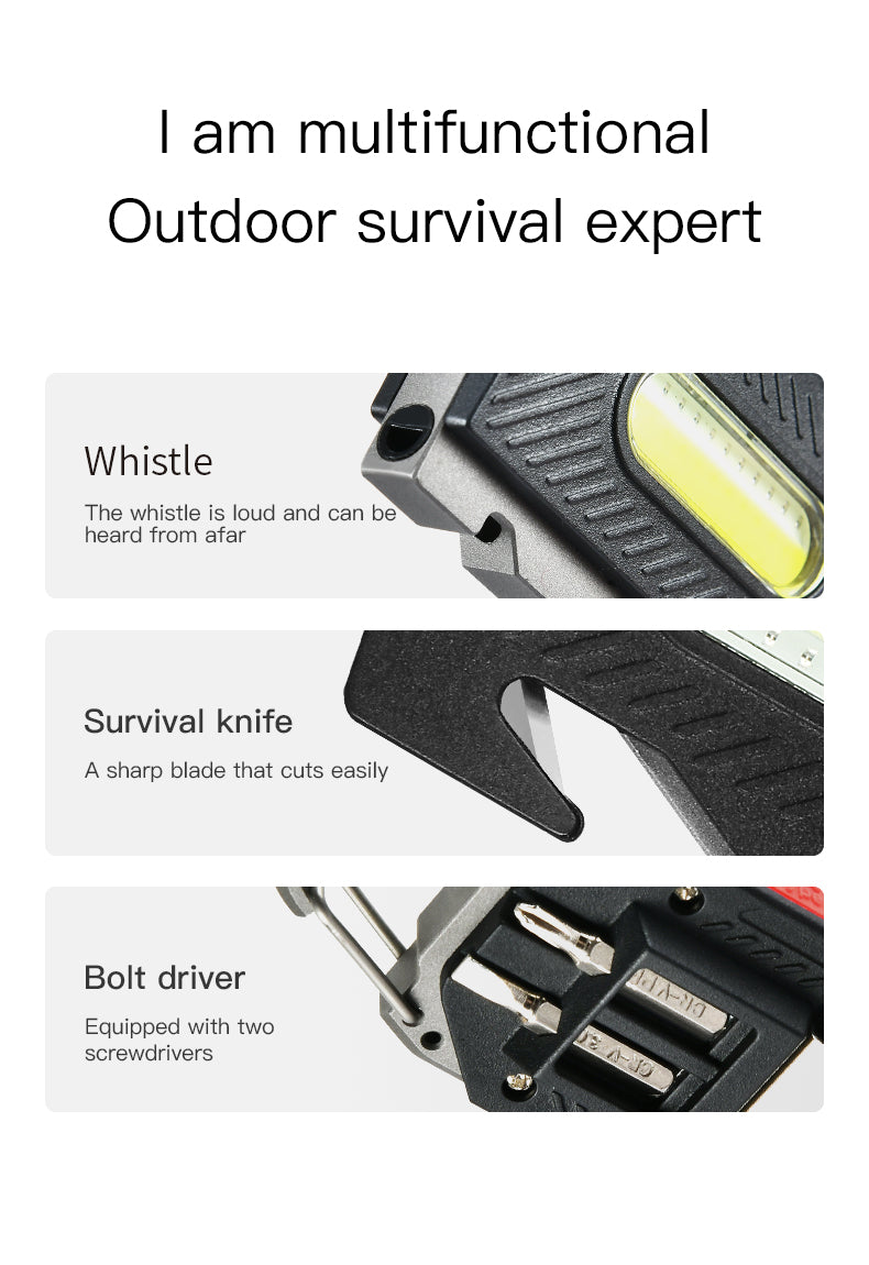 Multifunctional Charging Emergency Light Convenient Keychain Work Light COB High Brightness Maintenance Light Outdoor Camping LED Light