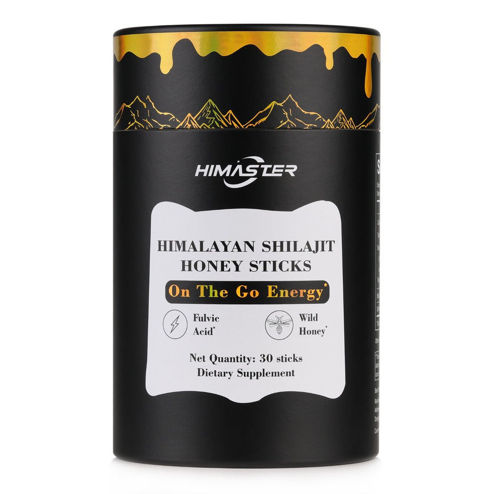 Herbal Supplements with HIMASTER Label, Shilajit Honey Saffron Sticks, 30 Sticks per Package — image 1