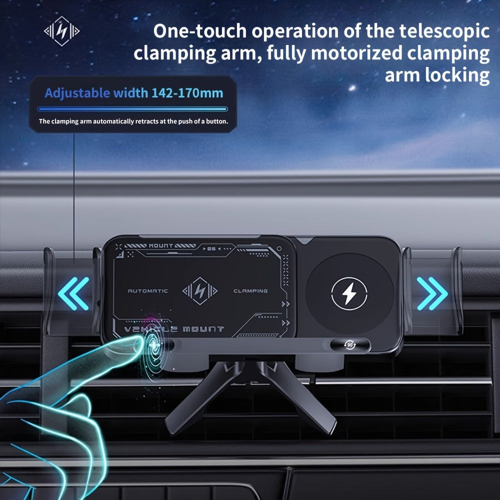 Dual-Coil Wireless Charging Car Mount with 15W Label, Fold-Screen Support and Three Configurations — image 5