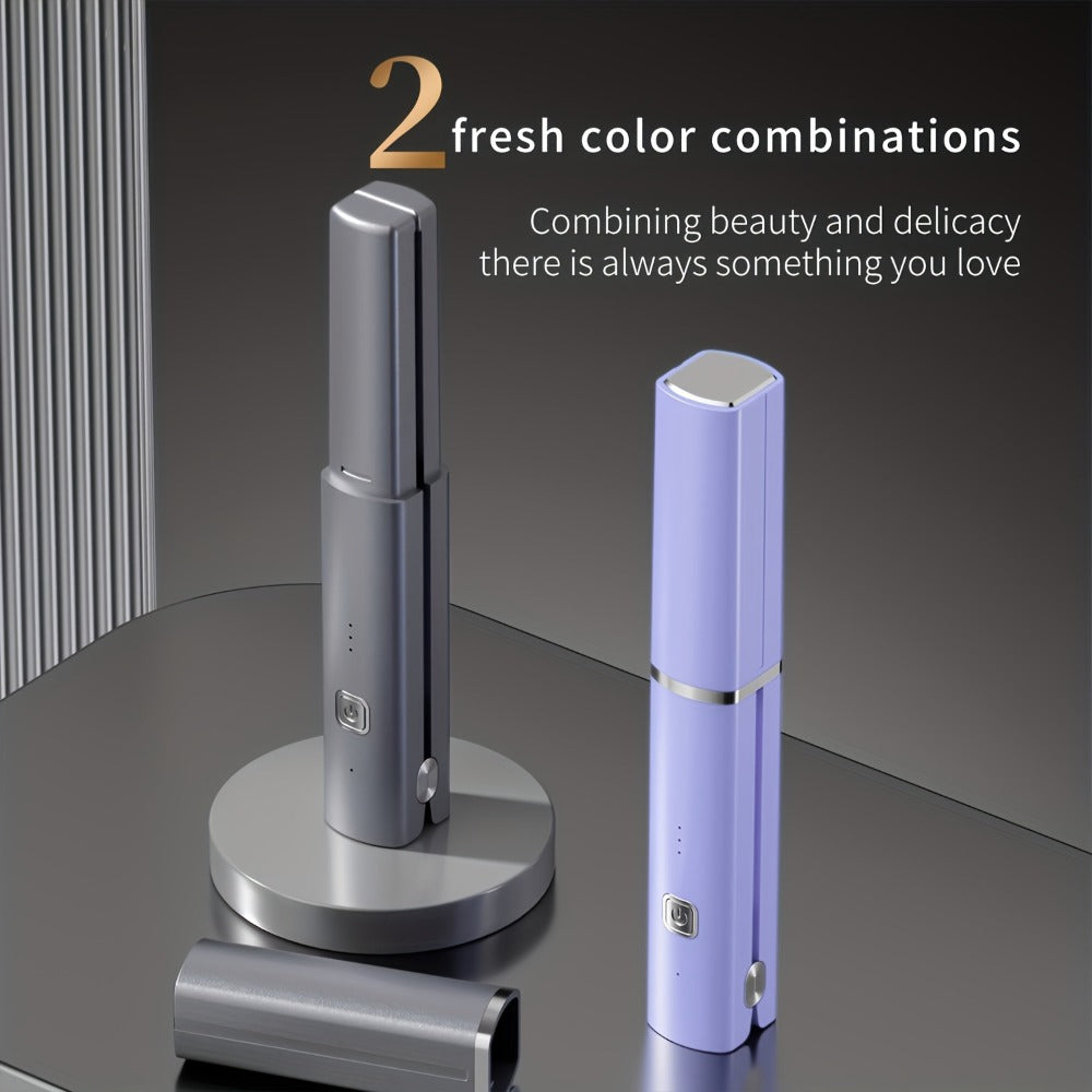 Cordless Straightener and Curler Hair Styling Tool with Three Heat Settings in Gray or Purple — image 8