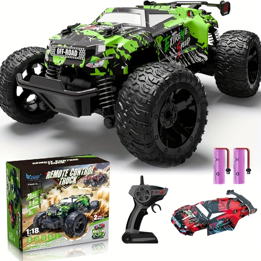 RC Off-Road Truck for Kids 2.4GHz Dual Drive Twin Motor – All-Terrain Anti-Slip Tires Remote Control Car, Sturdy Durable Boys