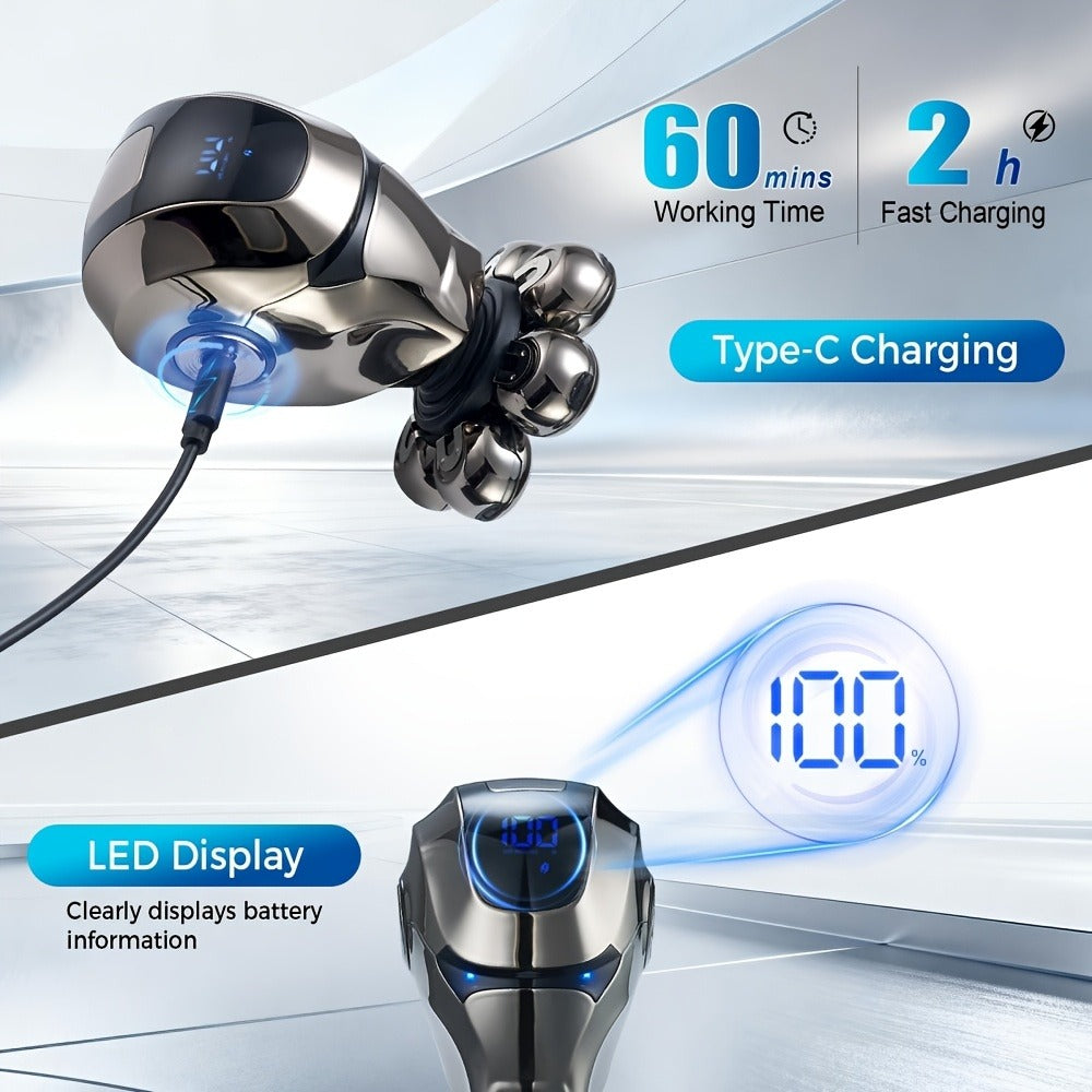 Electric Shaver 8D Floating Rotary Head with IPX5 Wet/Dry Use, LED Display and Two Grooming Set Options — image 12