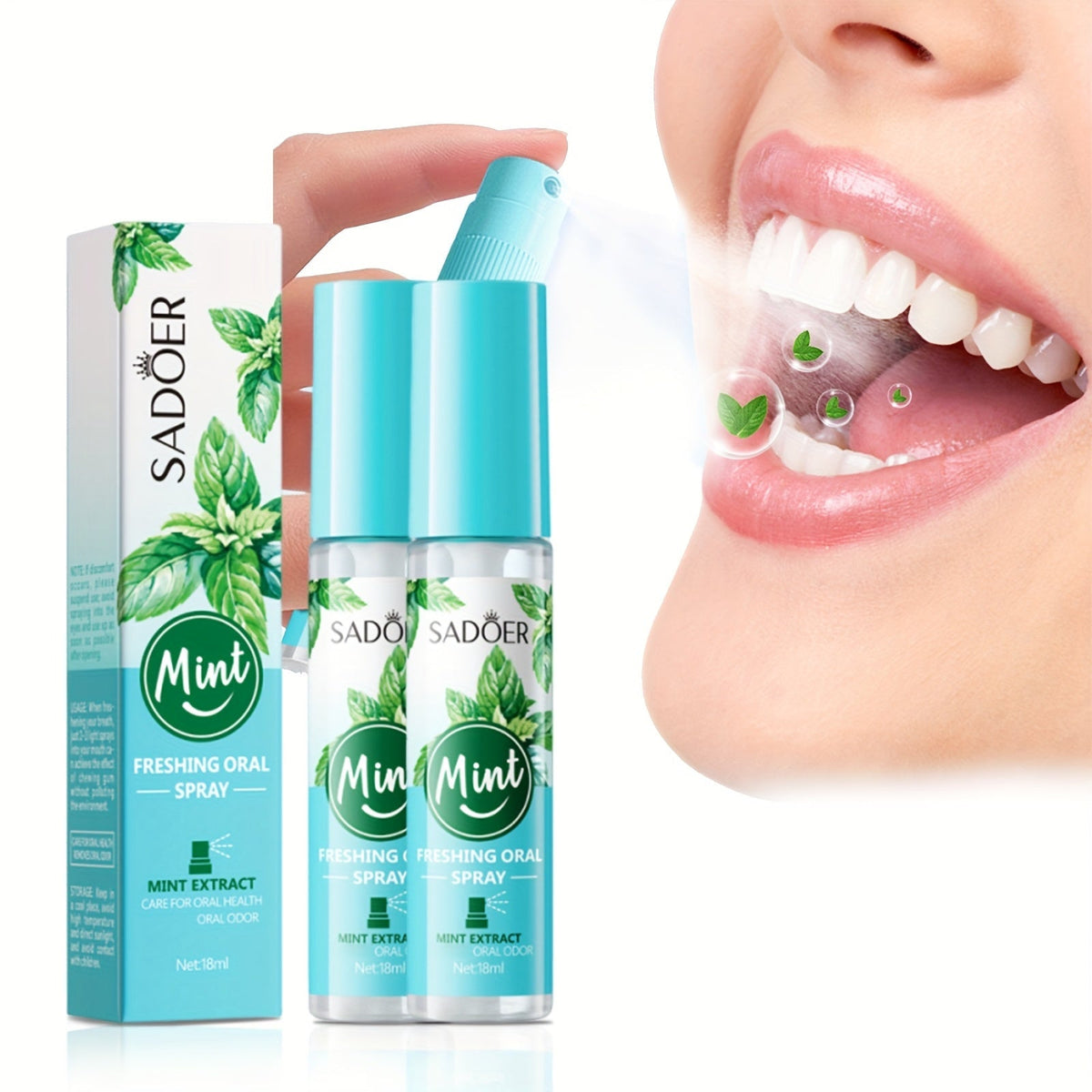 Mint Breath Spray with Tea Tree Essence Portable Oral Freshener, Compact Pocket-Size Mouth Spray — image 10