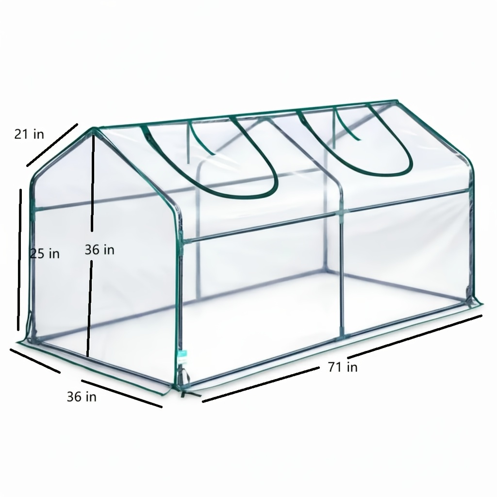Walk-In Greenhouse Outdoor with Screen Windows, PE Cover, Portable Plant Shelter with Shelving Clips — image 6