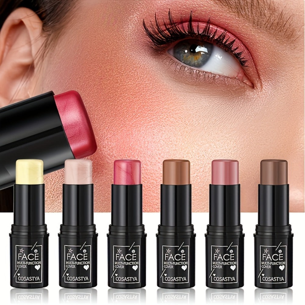 3-in-1 Makeup Stick Set 6pcs – Waterproof Blush Eye Shadow & Highlighter Stick, Long-Lasting Moisturizing Cream Formula — ima