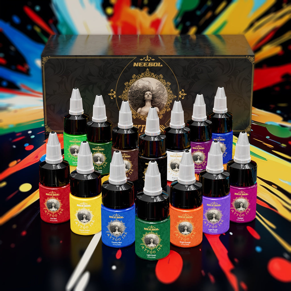 Tattoo Ink 14- or 21-Color Set with 0.5oz 15ml Bottles and Two Palette Choices for Color Selection — image 17