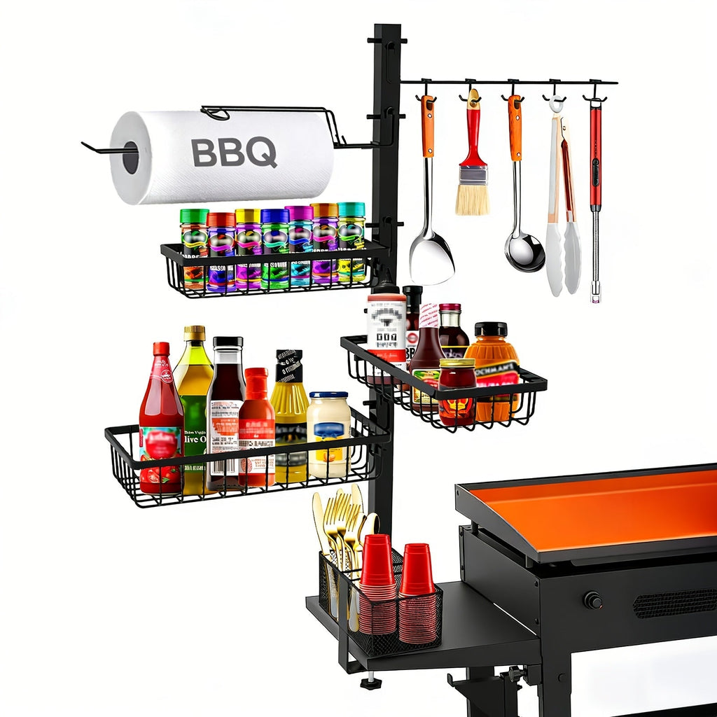 Griddle Caddy Organizer with Paper Towel Holder & Spice Rack — image 1