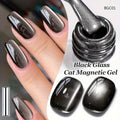 Gel Nail Polish in 10ml Black Magnetic Cat-Eye with Glass-Bead Shimmer, BGC01 or MY49 for Shimmer Art — image 22