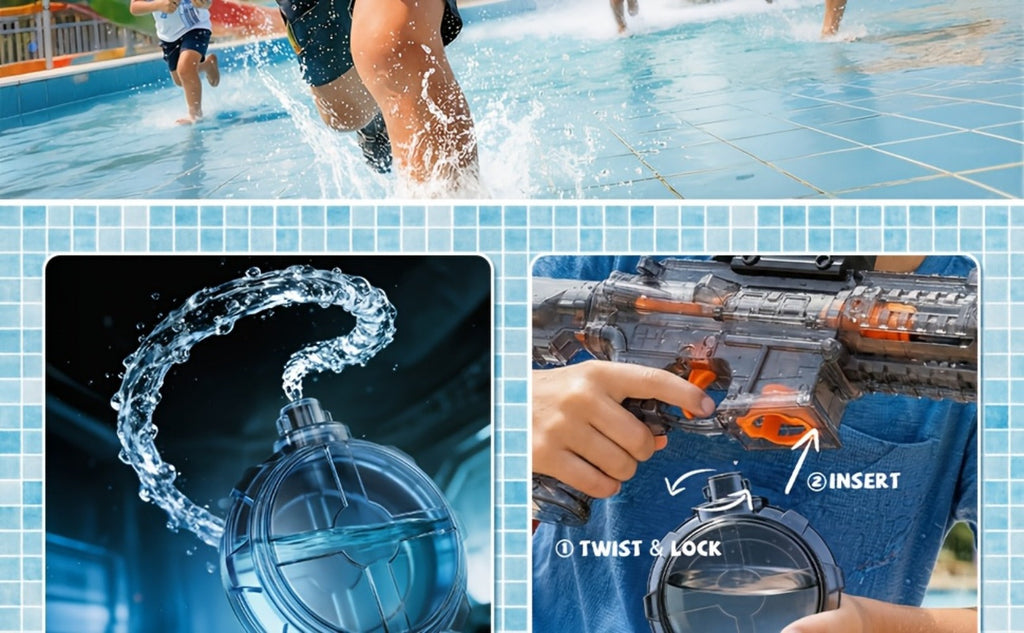 Two-Piece Electric Light-and-Sound Water Blaster Sets in 727 or 737 Models and Blue or Black Colors — image 27