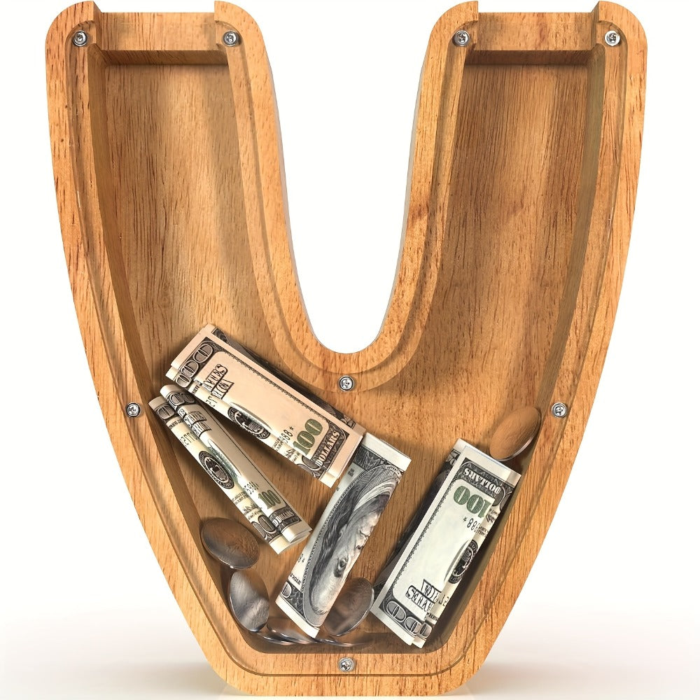 Wooden Letter Penny Bank – Alphabet Coin Bank Savings Box for Kids & Adults, Personalized Money Bank Birthday Gift — image 33