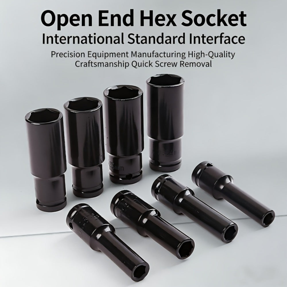1/2 Inch Deep Impact Socket Set – Chrome Vanadium Steel for Tire Removal, Mechanical Repairs & Car Maintenance | Compatible w