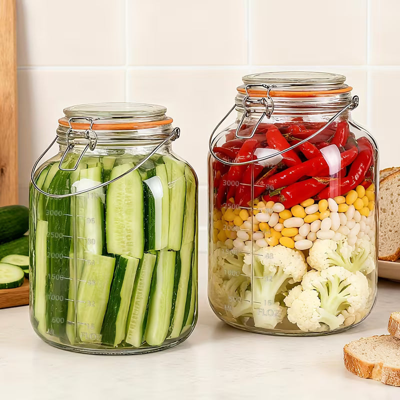 Wide Mouth Glass Jars with Airtight Lids