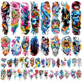 Temporary Tattoos, 46-Sheet Colorful Floral, Geometric, Portrait and Ink-Painting Style Body Art Set — image 1