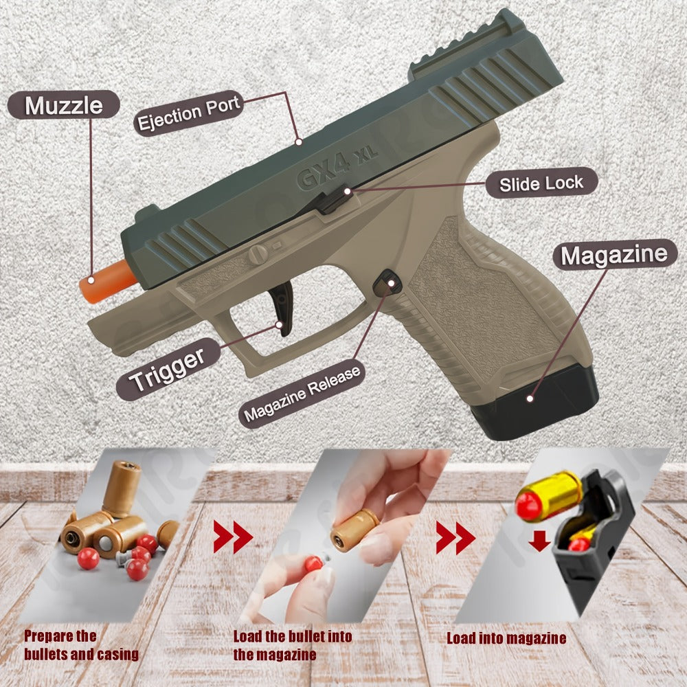 Bullet Toy Gun with Jumping Shell & 2 Magazines with the Listed Color, Size or Set Options for Everyday Use — image 6