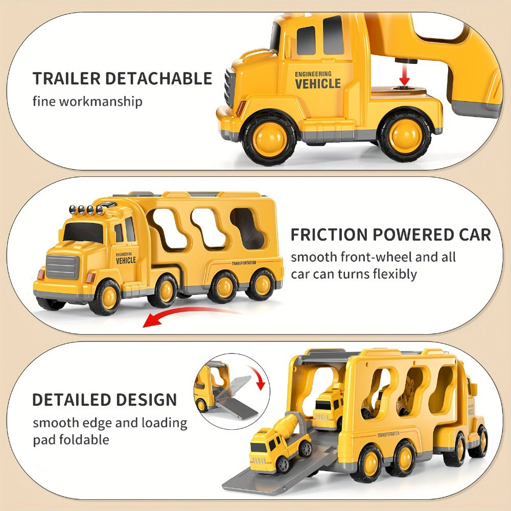 Construction Carrier Truck Toy Set for Kids Ages 3-7 with the Listed Color, Size or Set Options for Everyday Use — image 7