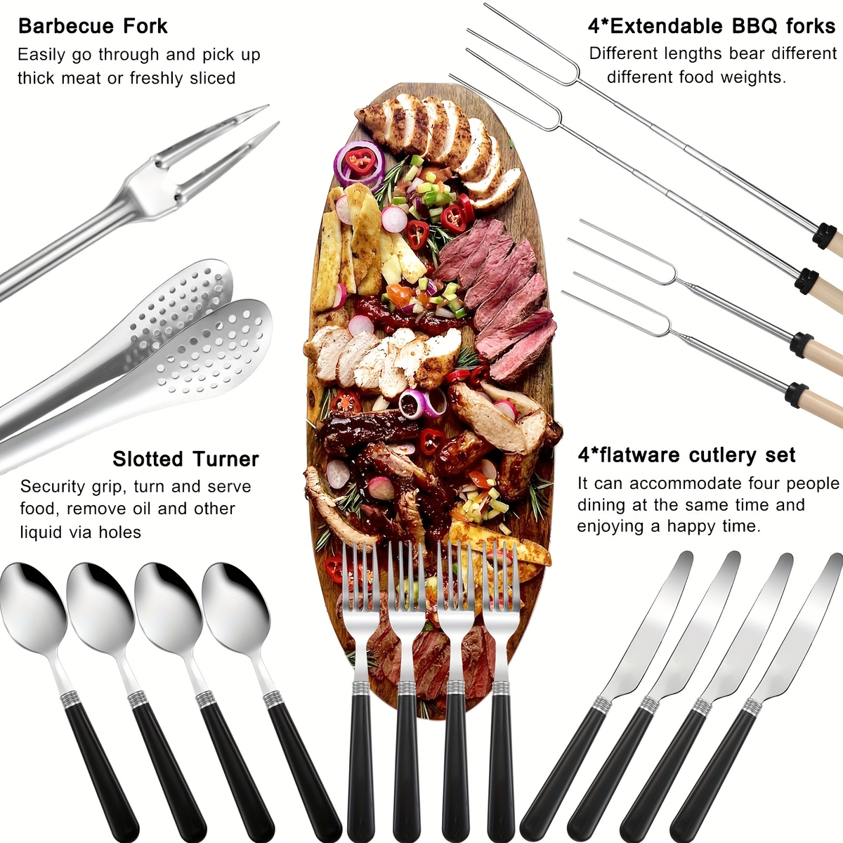 Camping Cookware Set, 31-Piece 304 Stainless Steel Camp Kitchen Tool Kit with Knives, Board and Organizer Bag — image 6