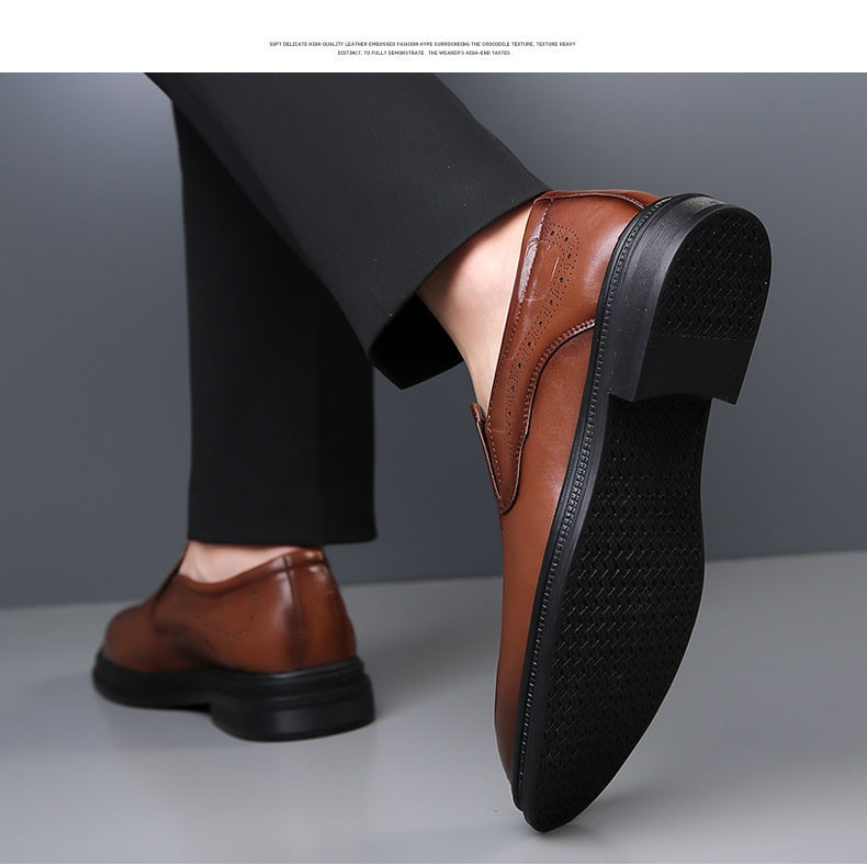 Mens Casual British-style Pointed Leather Shoes