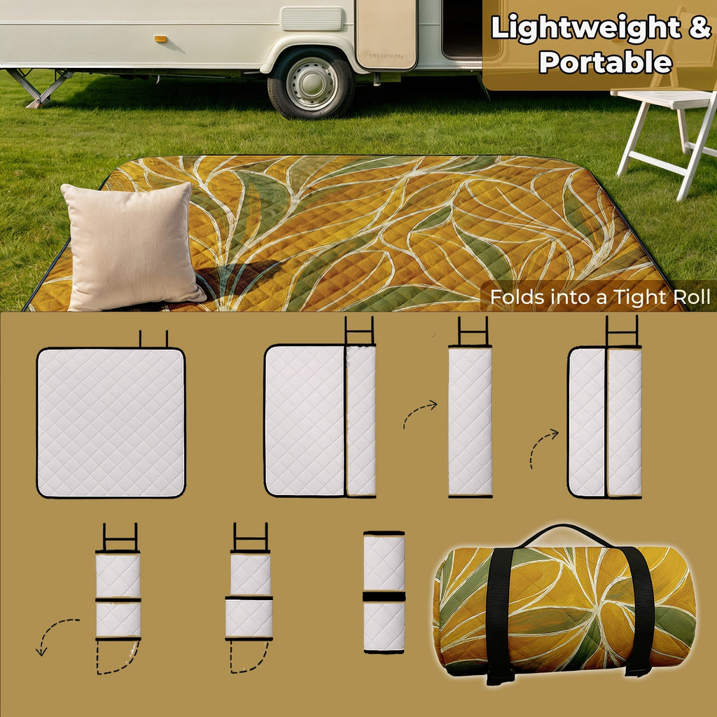 Large Padded Picnic Blanket with Roll-Up Carry Straps and Five Evidence-Bound Pattern Options — image 9