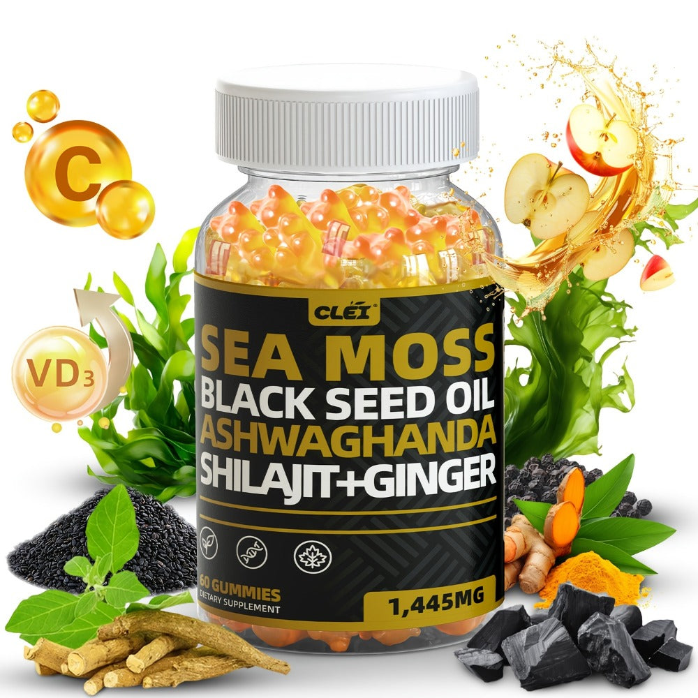 Immune Support Gummies with Sea Moss 1445mg, 10-in-1 Superfood Blend with Black Seed Oil, Ashwagandha — image 1