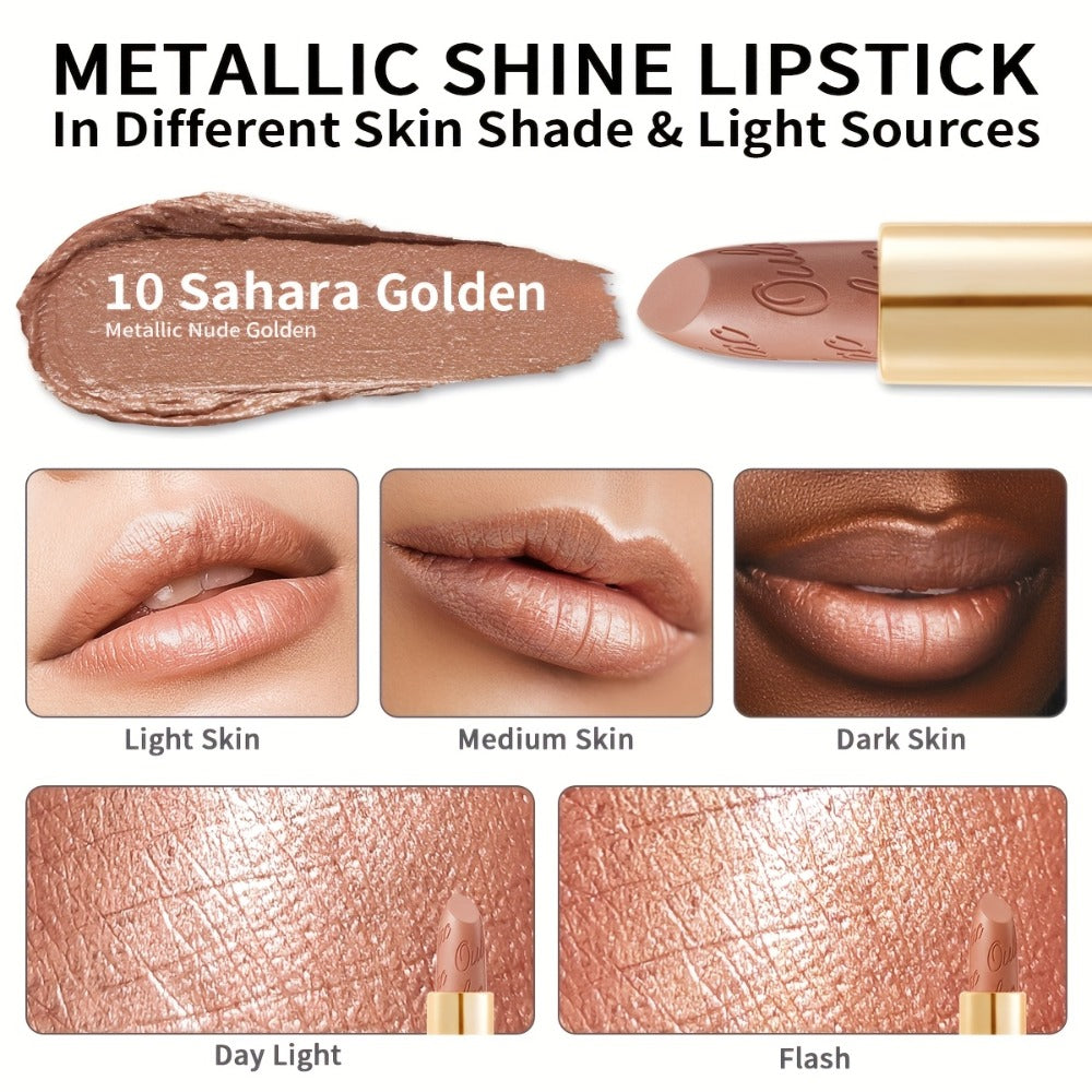 Lipstick Set, Oulac 3-Piece Metallic Finish Collection with Set 4 or Set 5 Color Selections — image 8