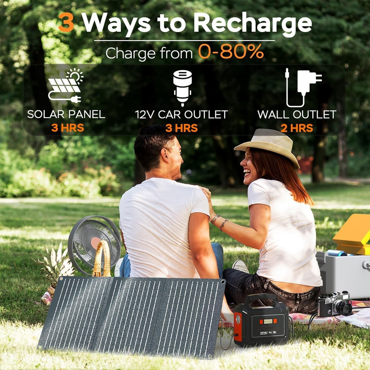 Portable Power Station 296Wh 300W with Eight Outputs, Dual AC Outlets, USB-C and Optional Solar Panel — image 8