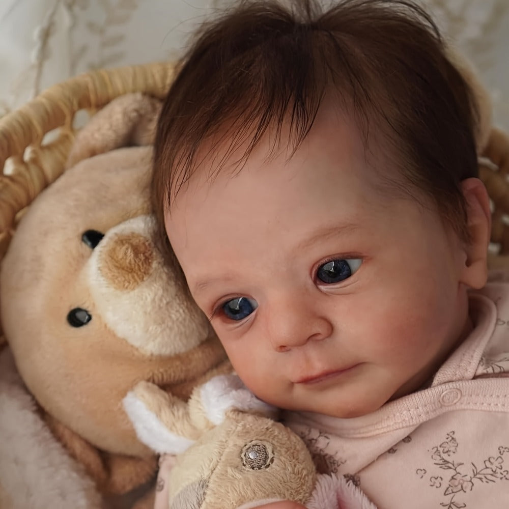 Reborn Doll, 19-Inch Full Silicone-Vinyl Figure with Poseable Limbs, Hand-Tied Hair and Accessory Set — image 5