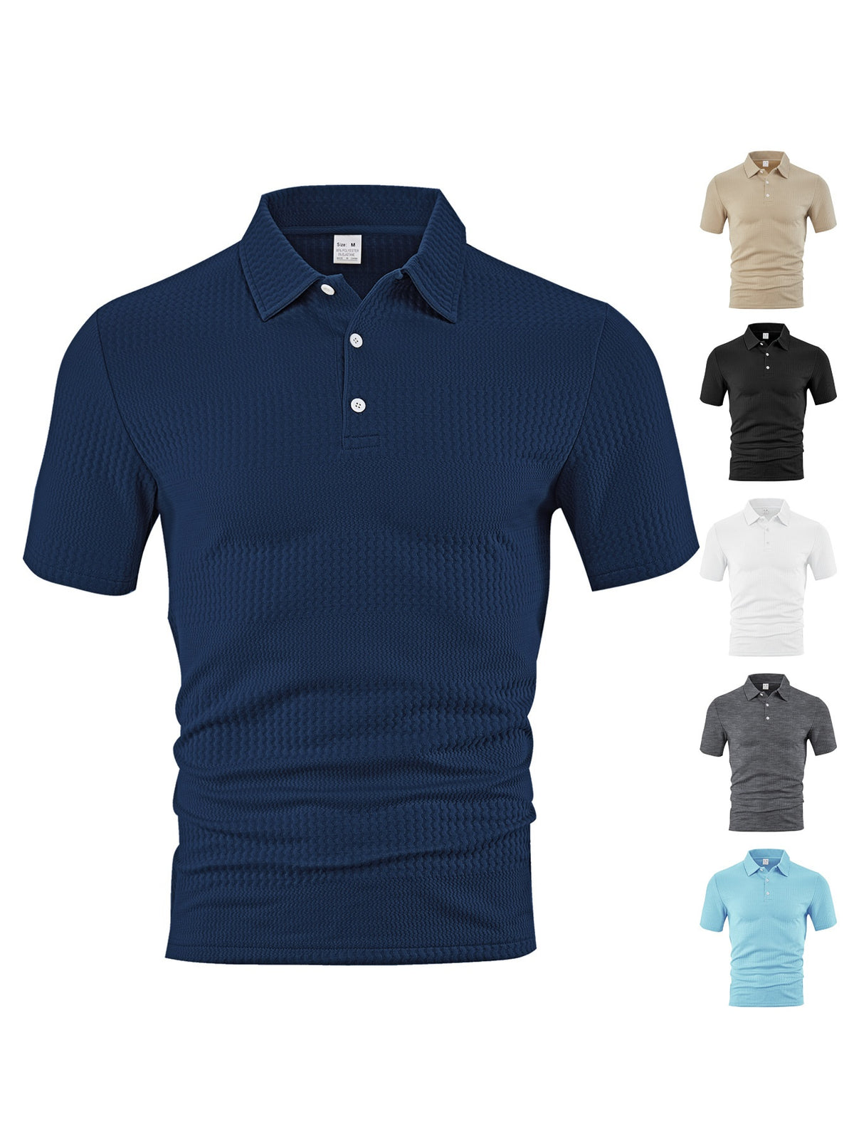 Men's Loose Casual Lapel Jacquard Short Sleeve