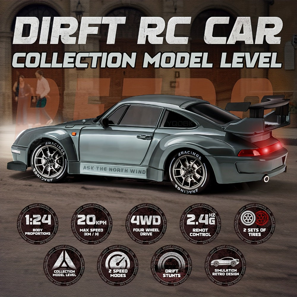 RC Drift Car S814 1:24 Scale Sports Car with Remote Controller, Display Cones and Five Color Selections — image 2