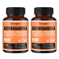 Ashwagandha Capsules 7-in-1 Adaptogen Blend 120ct with Maca Root Rhodiola Rosea Ginseng for Bath Time, Home Spa and Personal 
