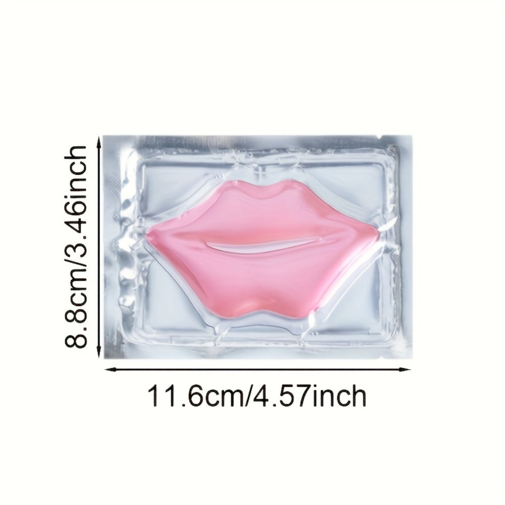 Fifteen Individually Wrapped Pink Lip-Shaped Gel Patches in Clear Rectangular Sachets with 15-Piece Count — image 6