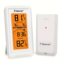 Indoor Outdoor Thermometer Hygrometer – Temperature Humidity Meter with Time Display, 48Hr History, Backlight & Ice Warning —