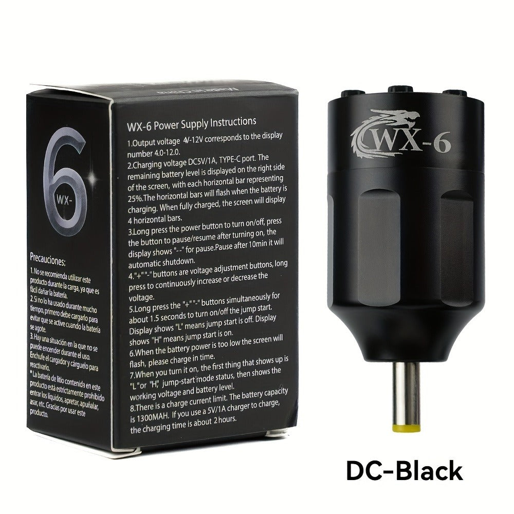 WX-6 Rechargeable Tattoo Power Supply with LED Display and Four RCA or DC Color Configurations — image 9