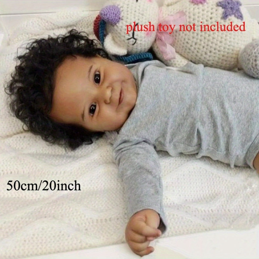 Reborn Doll Maddie 20-Inch Full Soft Vinyl Figure with Hand-Rooted Dark Hair, Acrylic Eyes and Accessory Set — image 3