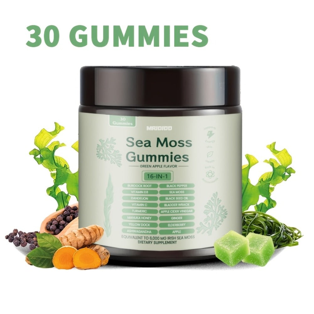 Sea Moss Gummies with Turmeric, Ashwagandha & Black Seed Oil, Immune Support for Bath Time, Home Spa and Personal Care — imag