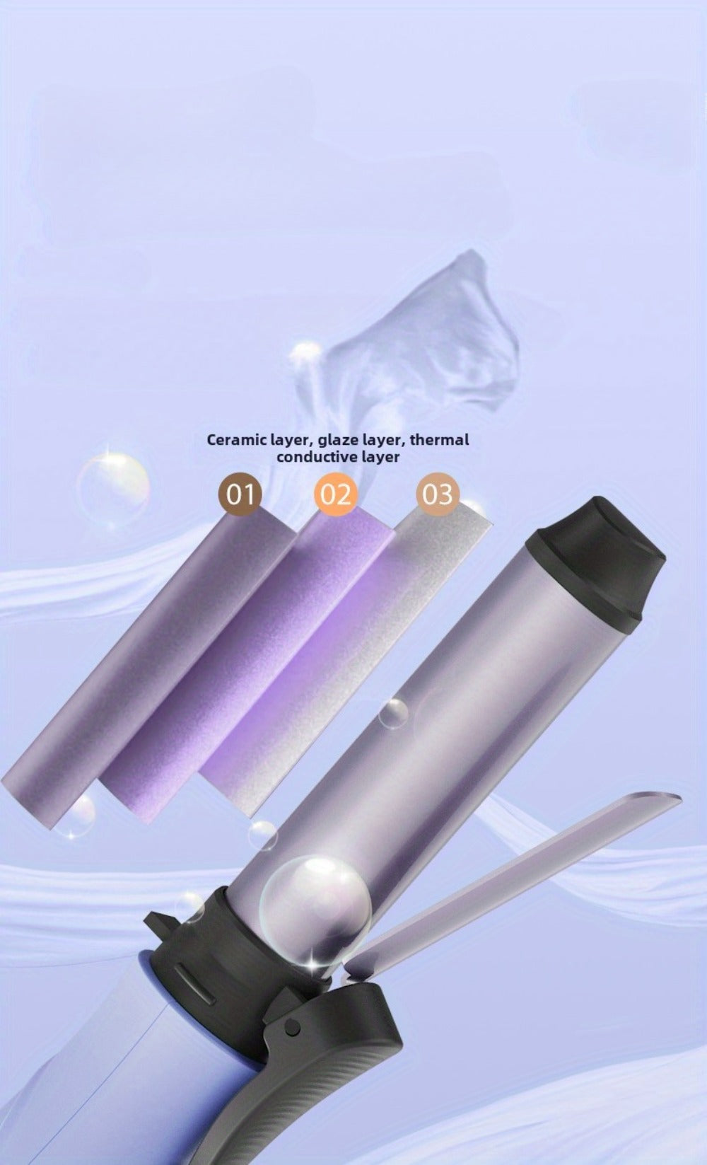 Cordless Mini Curling Iron Wireless Rechargeable Portable Hair Curler, Ceramic Barrel for Airy Bangs — image 17