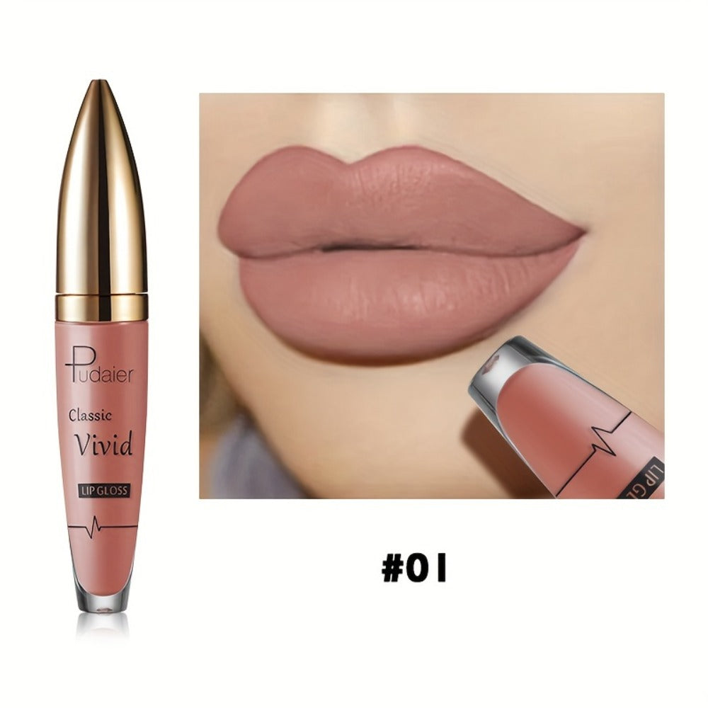 Matte Liquid Lip Color in Seven Numbered Shades with 8.5cm Clear Tube and Pointed Gold Cap — image 3