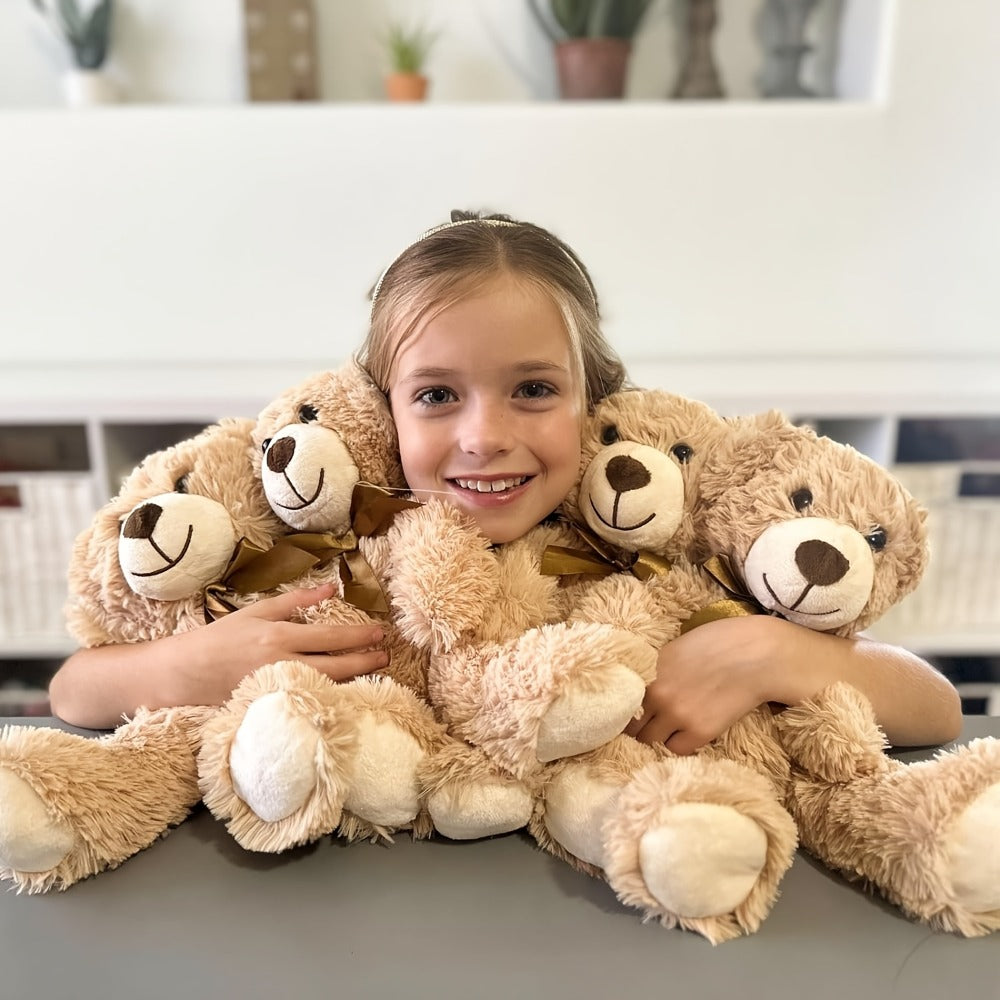 Stuffed Animal Mini Teddy Bear Set of Eight in Khaki Beige for Party Favors, Gift Bags and Events — image 3