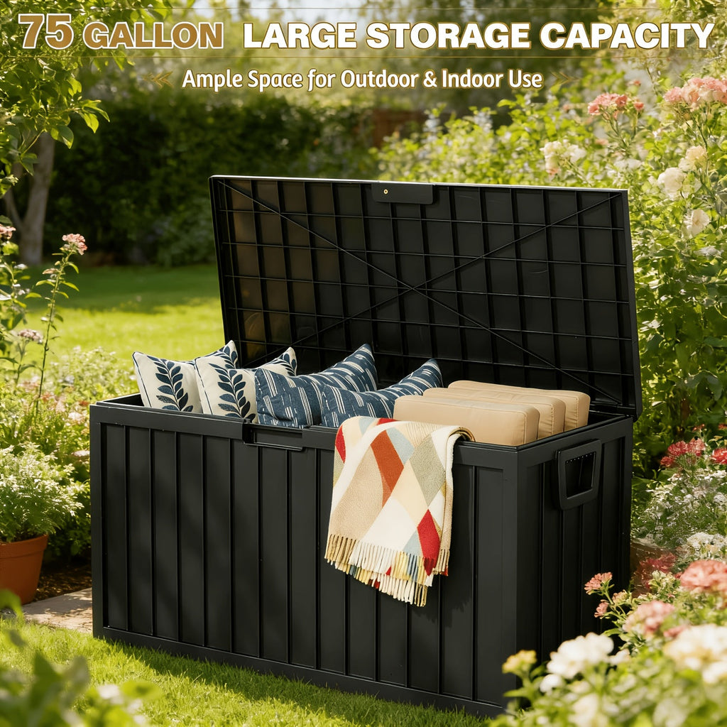 Deck Box Outdoor, Lockable Pool Patio Garden Tool Storage for Garden, Patio and Yard Use, with the Listed Configuration — ima