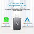 Gray Dual-System Wireless CarPlay and Android Auto Adapter with USB-A Plug and USB-C Adapter — image 10
