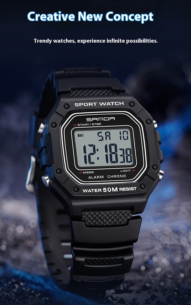 Swimming Waterproof Youth Electronic Watch Simple Alarm Clock