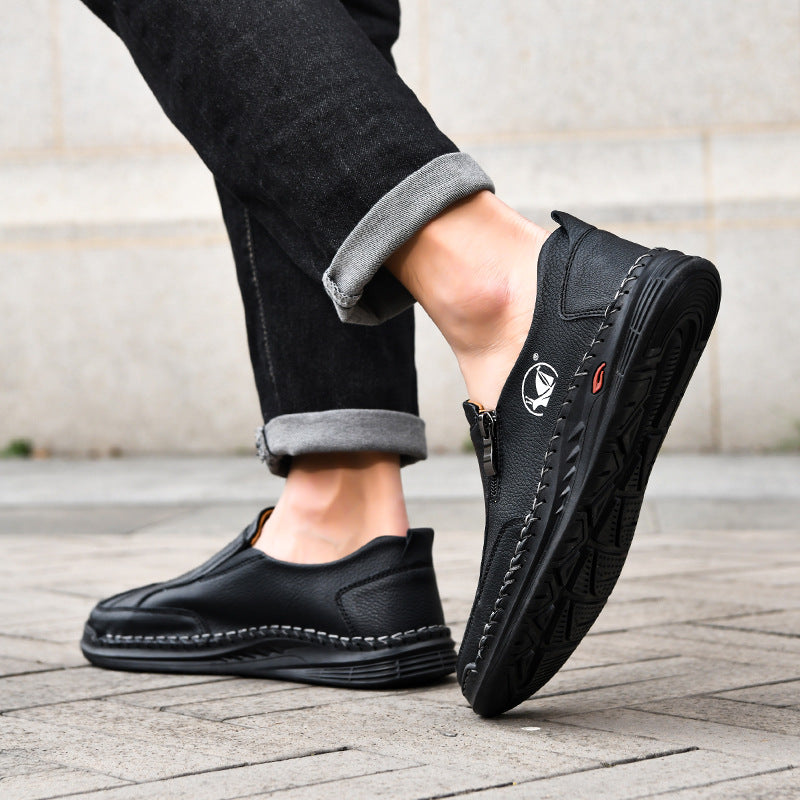 Mens Lace-up Leather Outdoor Casual Shoes
