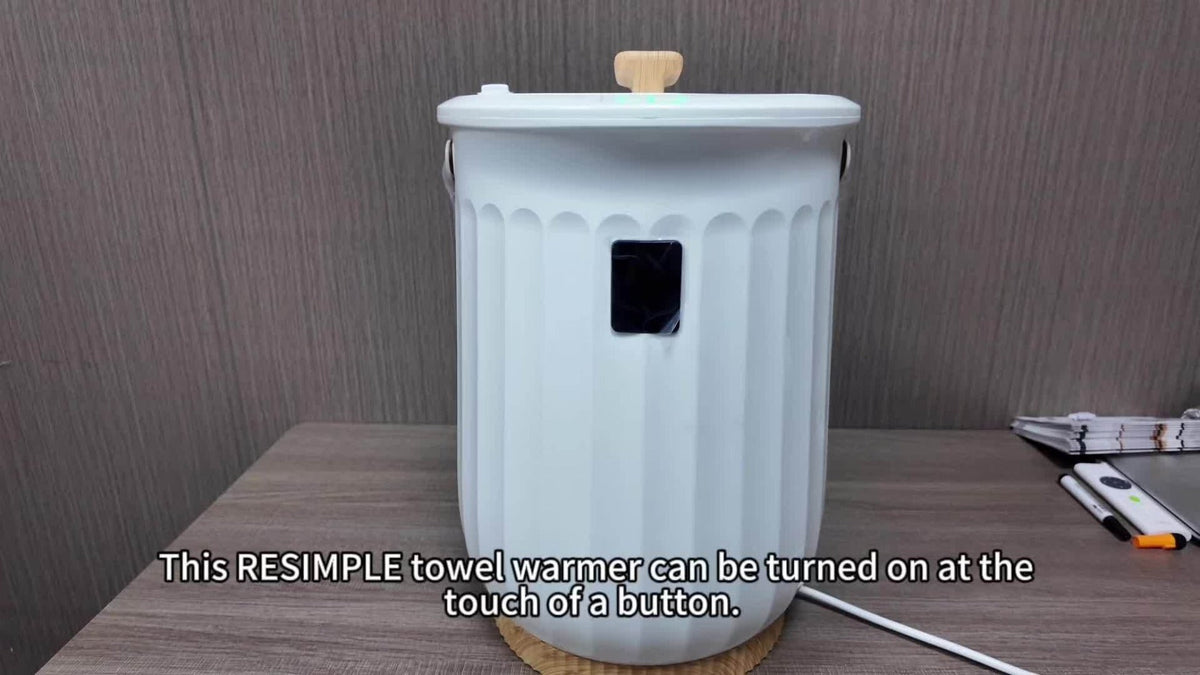Digital Towel Warmer Bucket 20L Large Capacity Smart Display 4 Timer Modes Auto Shut-Off Fast 5-Min Heating Quiet Lightweight