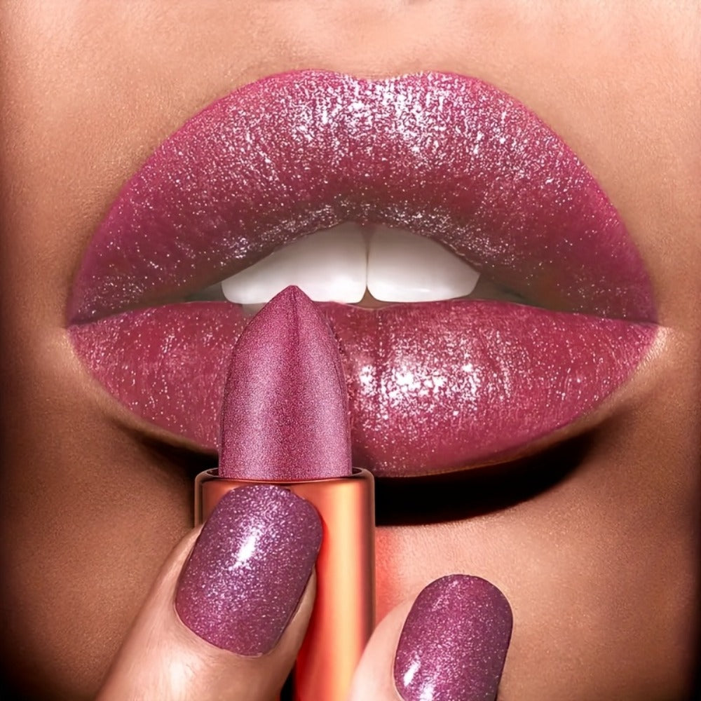 Shimmer Lipstick Set 2 Piece, Starry Sky High Gloss Waterproof Lip Color, Durable Glossy Shiny Lips Makeup for Women — image 