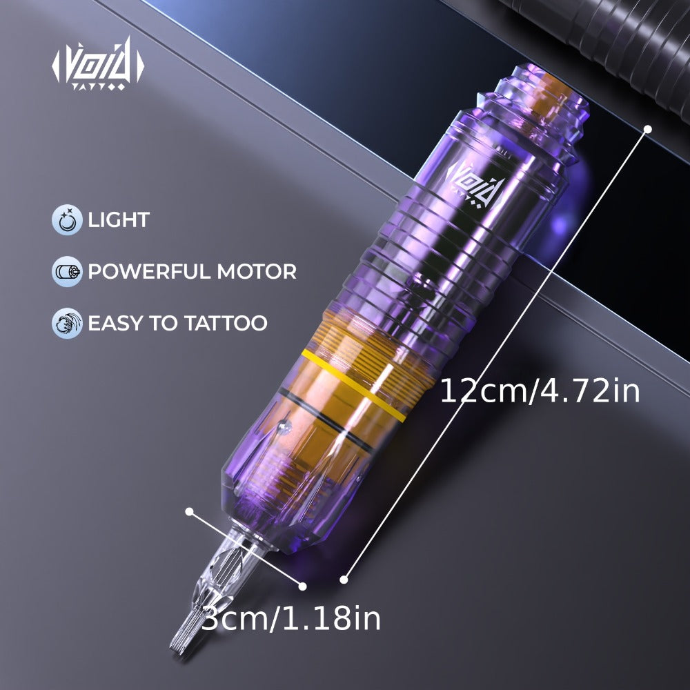 Tattoo Machine Kit VOID WTK421 or WTK422 Cordless Rotary Pen with USB-C, 20 Cartridges, 5 Inks and Practice Supplies — image 